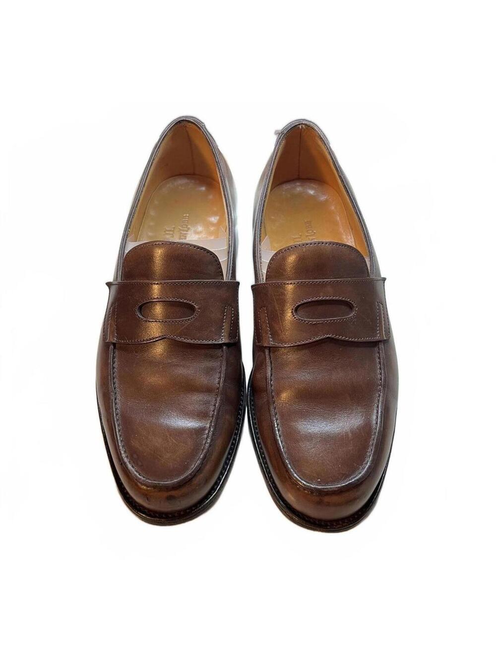 John Lobb Lopez Penny Loafers 4395| Luxury Brown Leather Dress Shoes |UK 6D US 7